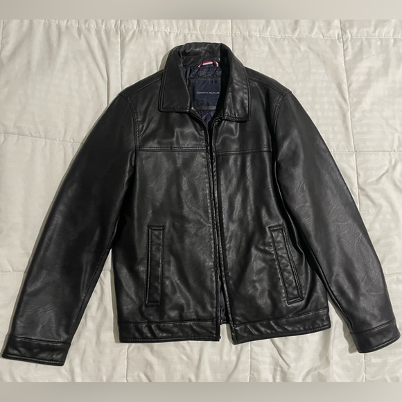 Tommy Hilfiger Black Leather Jacket - Picture 1 of 3